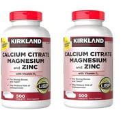 Signature Calcium Citrate 500mg 2 Pack 1000 Tablets Total for Strong Bones and Teeth