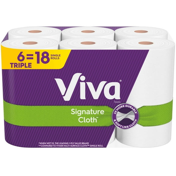 Signature Cloth Choose-A-Sheet Paper Towels - 6 Triple Rolls