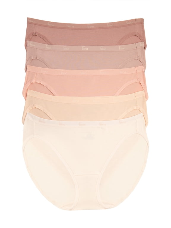 Signature Cotton Stretch Bikini 5-Pack (Rose Hues, Medium)
