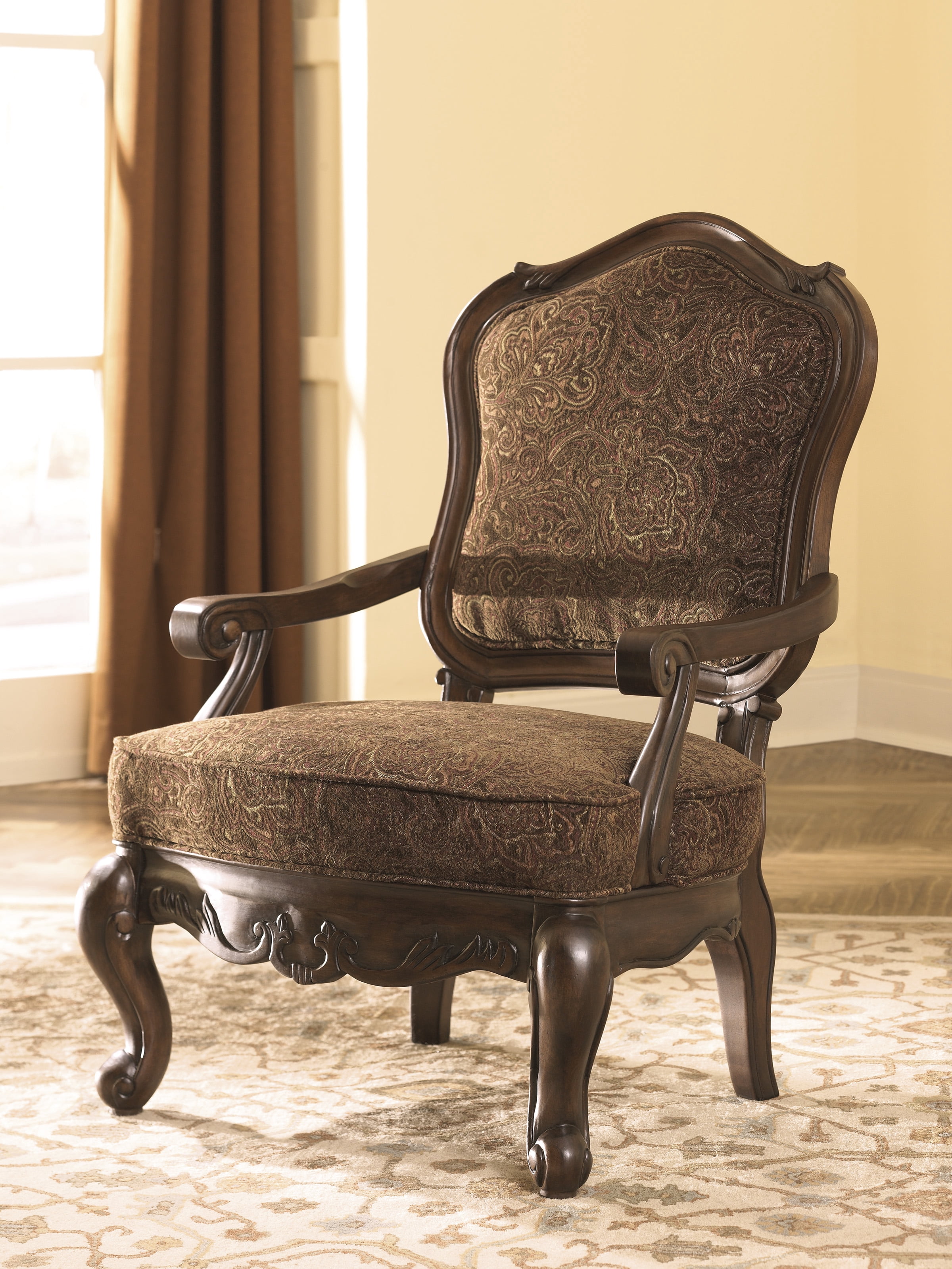 North Shore Showood Accent Chair - Dark Brown by Ashley, Old World