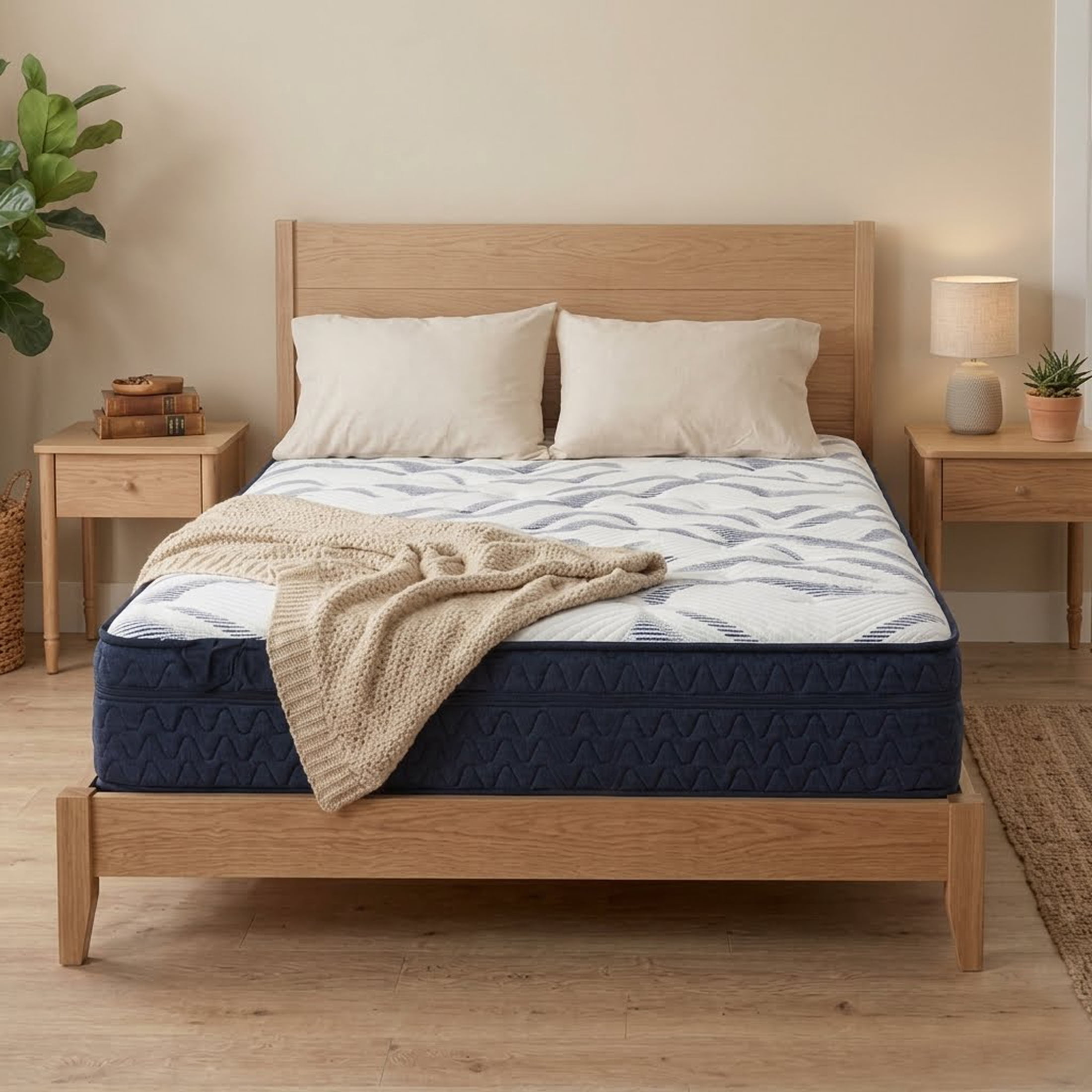 Signature Design by Ashley Chime 12 Inch California King Mattress in a Box, Ultra Plush Hybrid Gel Memory Foam Mattress with Wrapped Coils, Lumbar Support and Motion Isolation