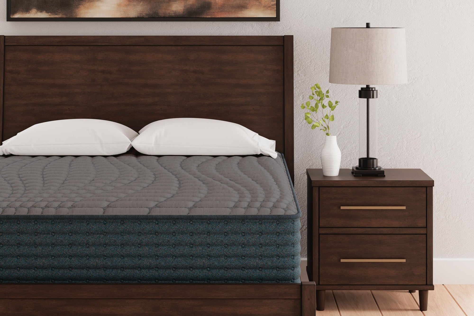 Signature Design by Ashley 12-inch Gray 1200 Series Charcoal-Infused Gel Memory Foam Hybrid Firm King Mattress