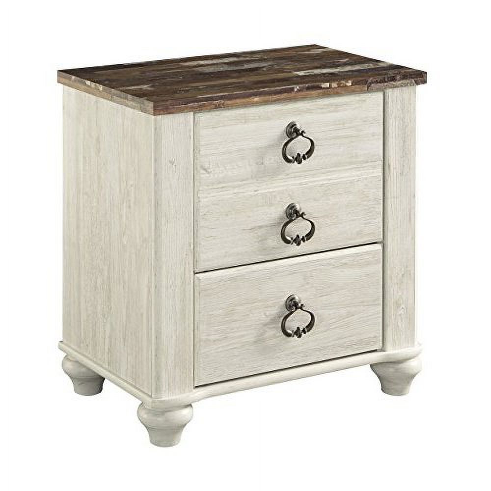 Signature Design by Ashley 2-Drawer Nightstand in Two Tone White Wash Finish - image 1 of 2