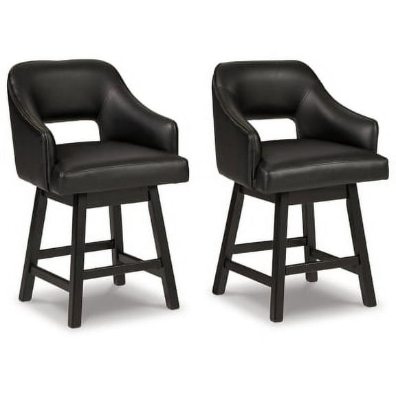 Signature Design by Ashley 25 Tallenger Modern Upholstered Swivel Counter Height Barstool Set of 2