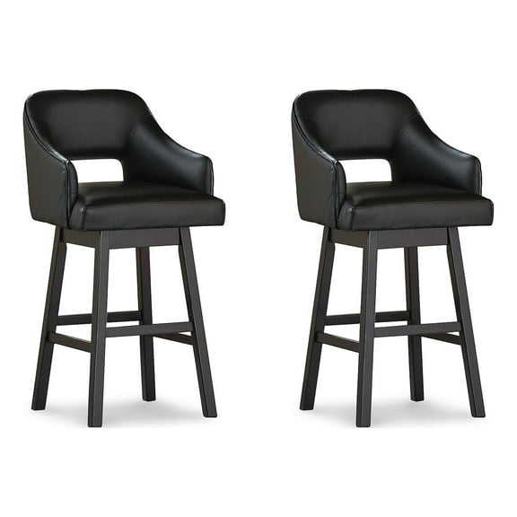 Signature Design by Ashley 31" Tallenger Modern Pub Height Upholstered Swivel Barstool, Set of 2
