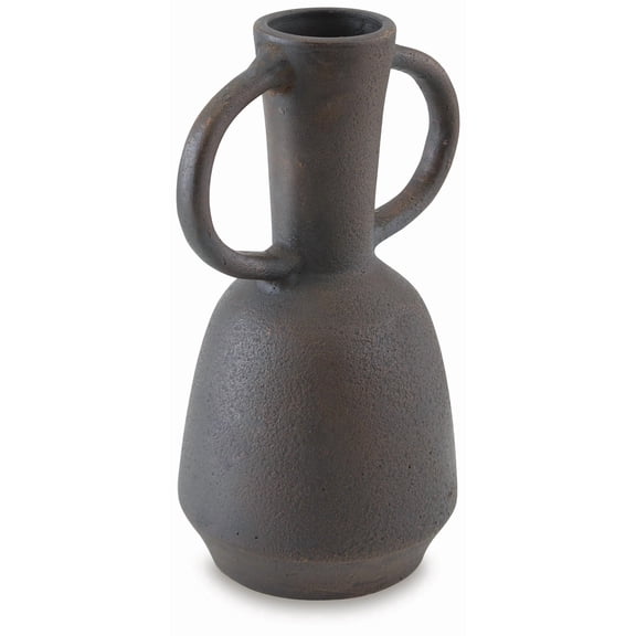 Signature Design by Ashley Aadeen 13.75" Terra Cotta Vase, Distressed Brown Decor