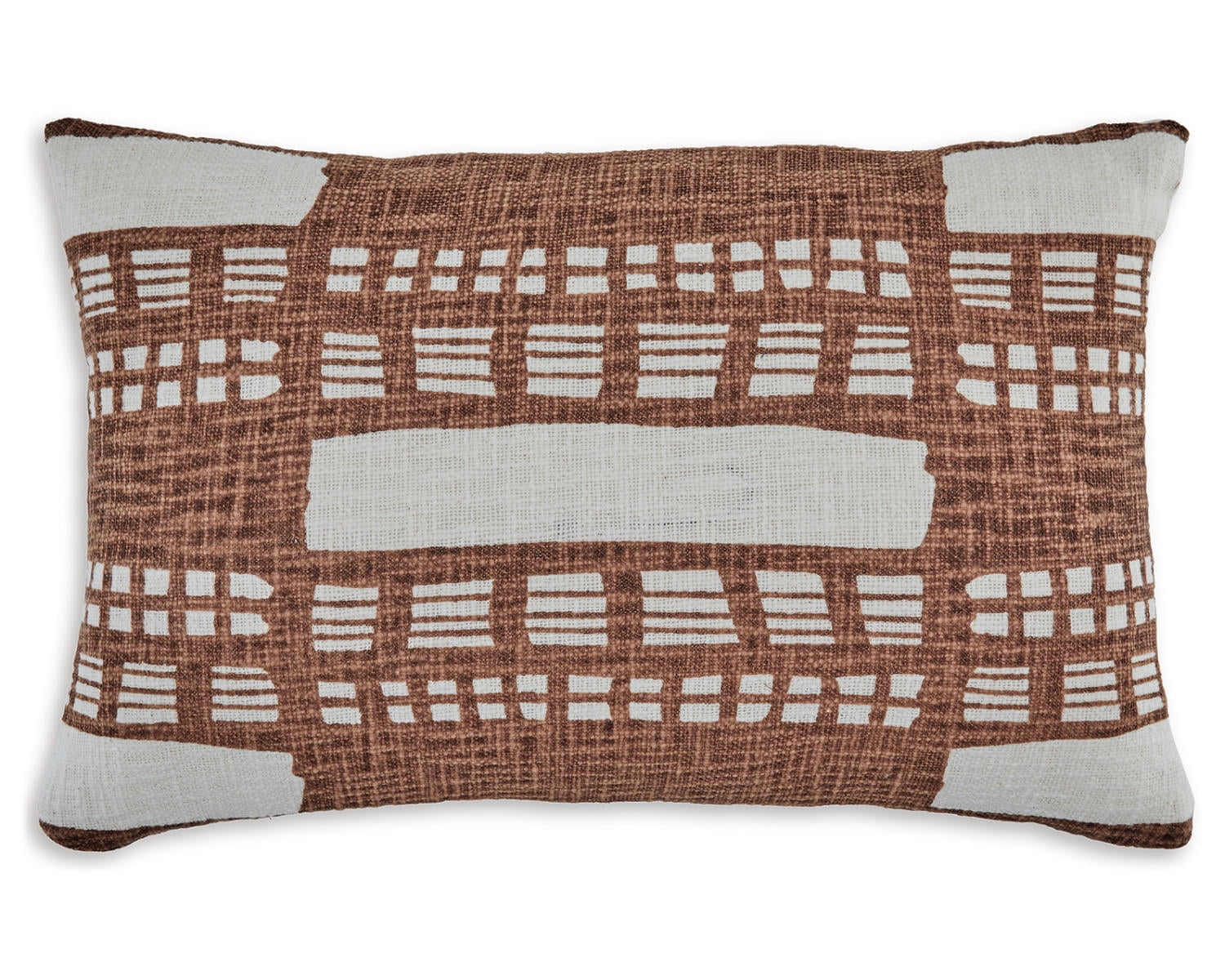 Abstract Red and White Cotton Throw Pillow