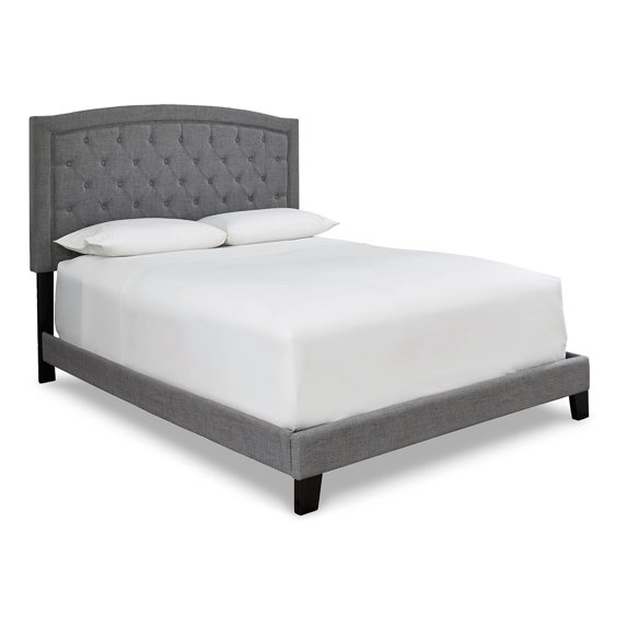 Signature Design by Ashley Adelloni King Upholstered Bed with Button Tufting, Gray