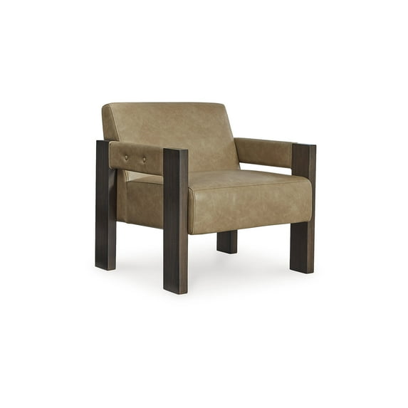 Signature Design by Ashley Adlanlock Contemporary Faux Leather Accent Chair, Brown