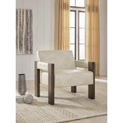 Signature Design By Ashley Adlanlock Accent Chair in Beige/Dark Brown