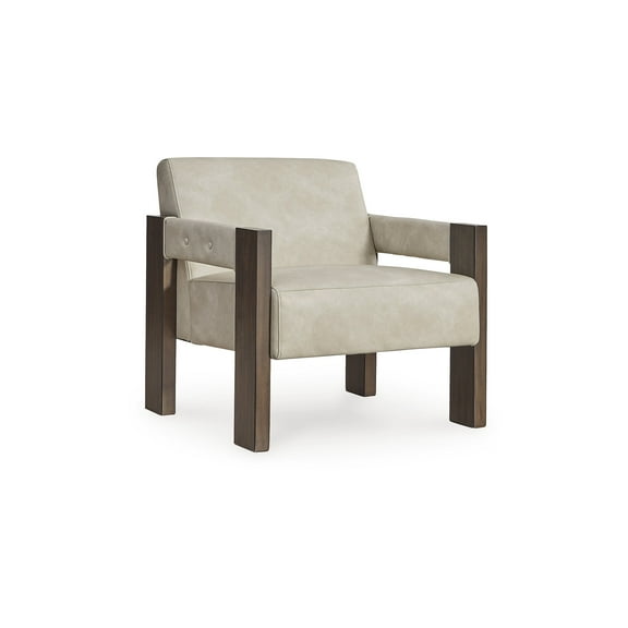 Signature Design by Ashley Adlanlock Contemporary Faux Leather Accent Chair, White