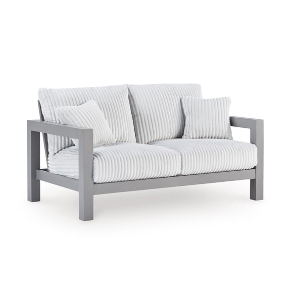 Signature Design by Ashley Agoda Pearl Gray Loveseat with Cushion