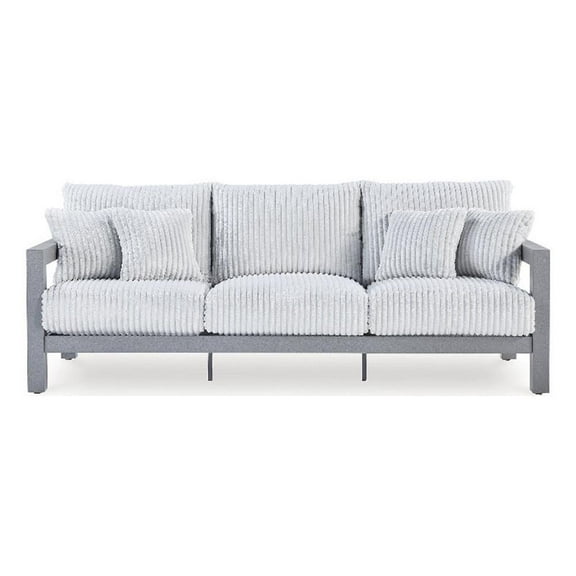 Signature Design by Ashley Agoda Pearl Gray Sofa with Cushion