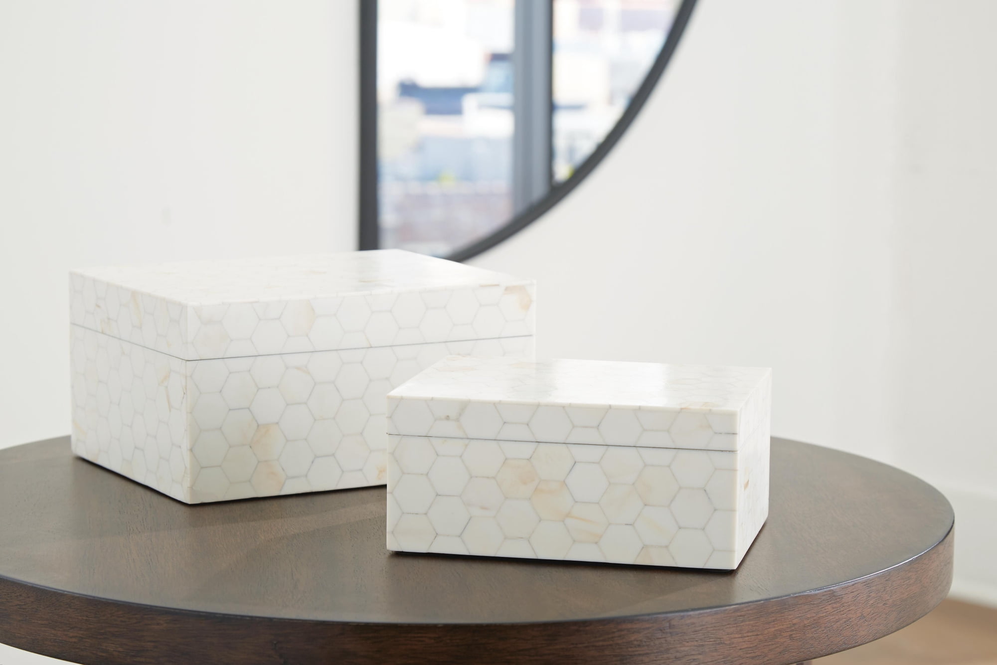 Acsent Box Signature Design by Ashley Aldenburg Decorative Storage Box Set, Cream ...