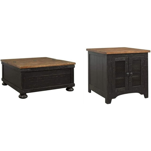 Signature Design by Ashley Aldwin Farmhouse Square Coffee Table with Lift Top for Storage