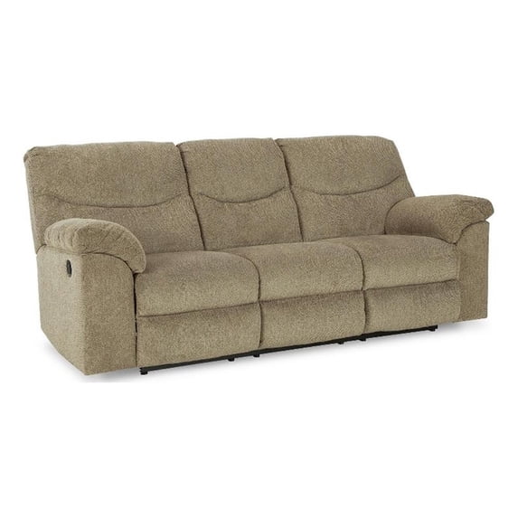 Signature Design by Ashley Alphons Fabric Reclining Sofa in Light Brown
