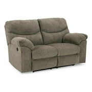 تصميم التوقيع بواسطة Ashley Alphons قماش وخشب مستلق Loveseat باللون الرمادي