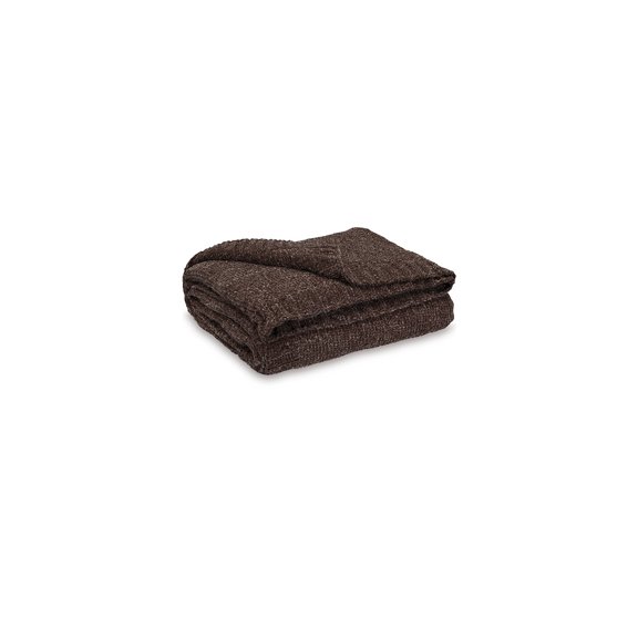 Signature Design by Ashley Anawood Chenille Throw Blanket Set of 3, Brown, Soft Knit Textured Accent with Border Edge, Machine Washable
