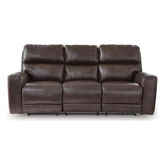 Signature Design by Ashley Ashlin Grove Power Reclining Sofa in Smoke