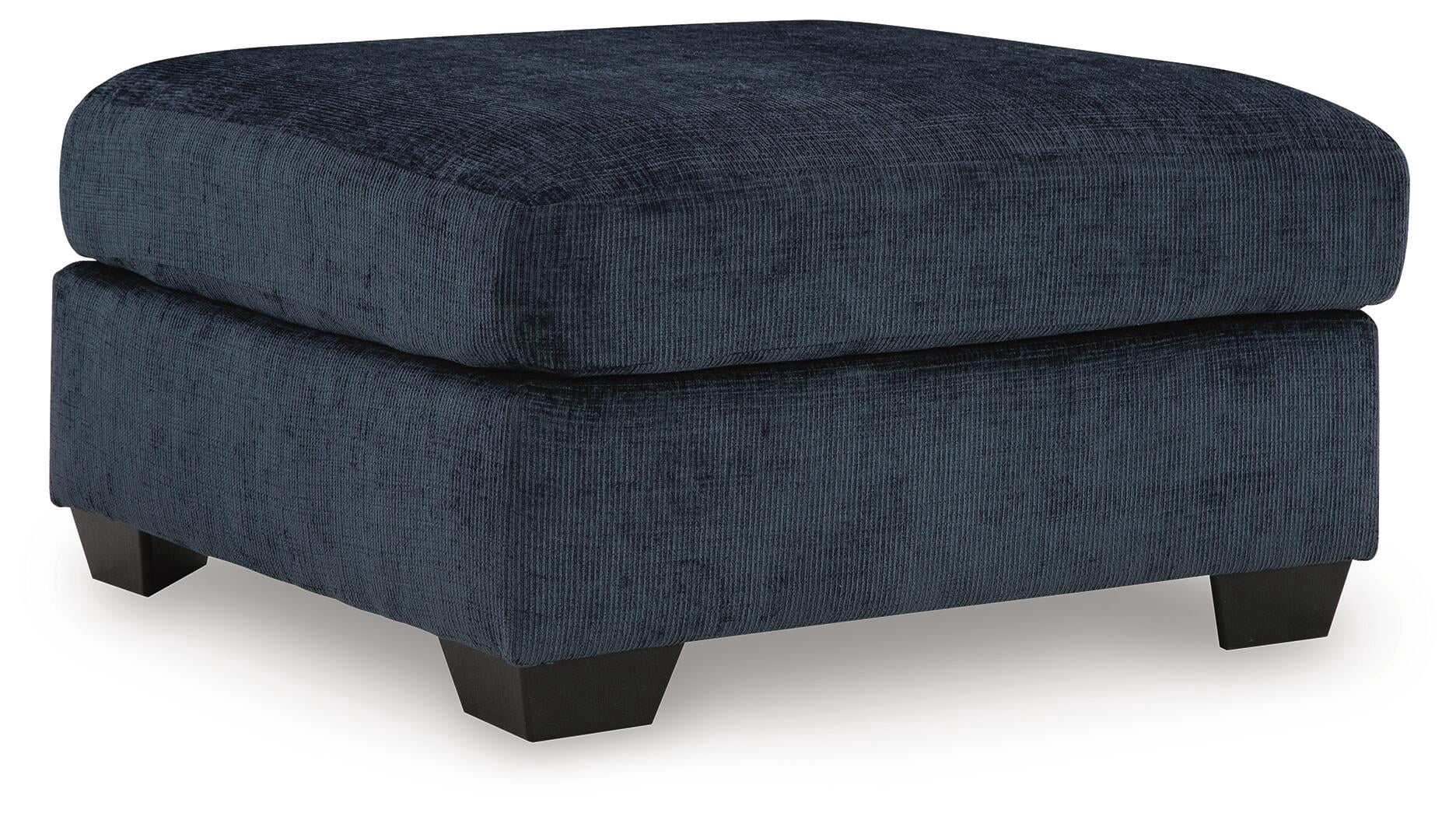 Signature Design by Ashley Aviemore Oversized Ink Blue Accent Ottoman - Large Square Ottoman with Firm Cushioning