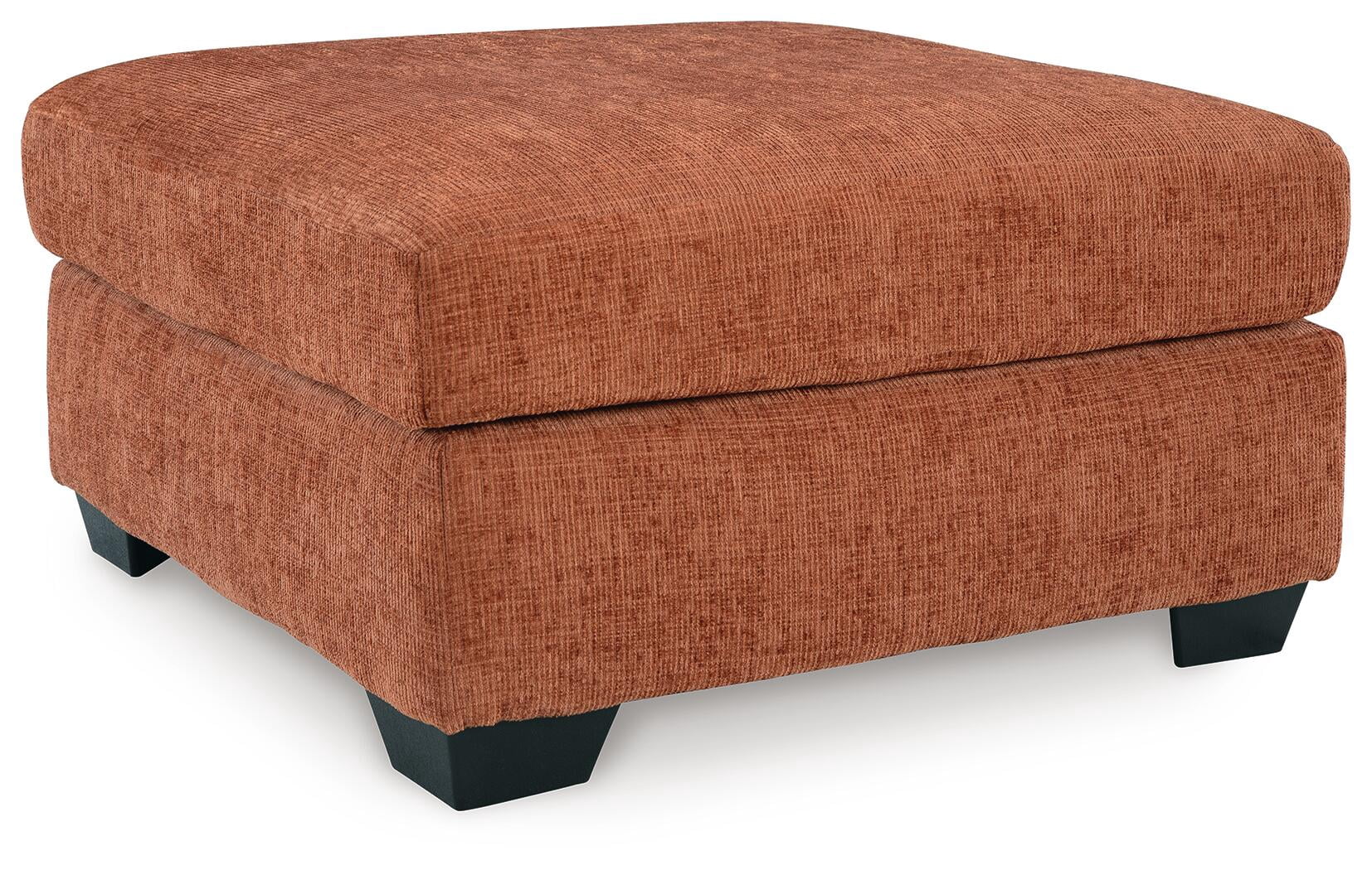 Signature Design by Ashley Aviemore Oversized Spice Orange Accent Ottoman - Large Square Ottoman with Firm Cushioning
