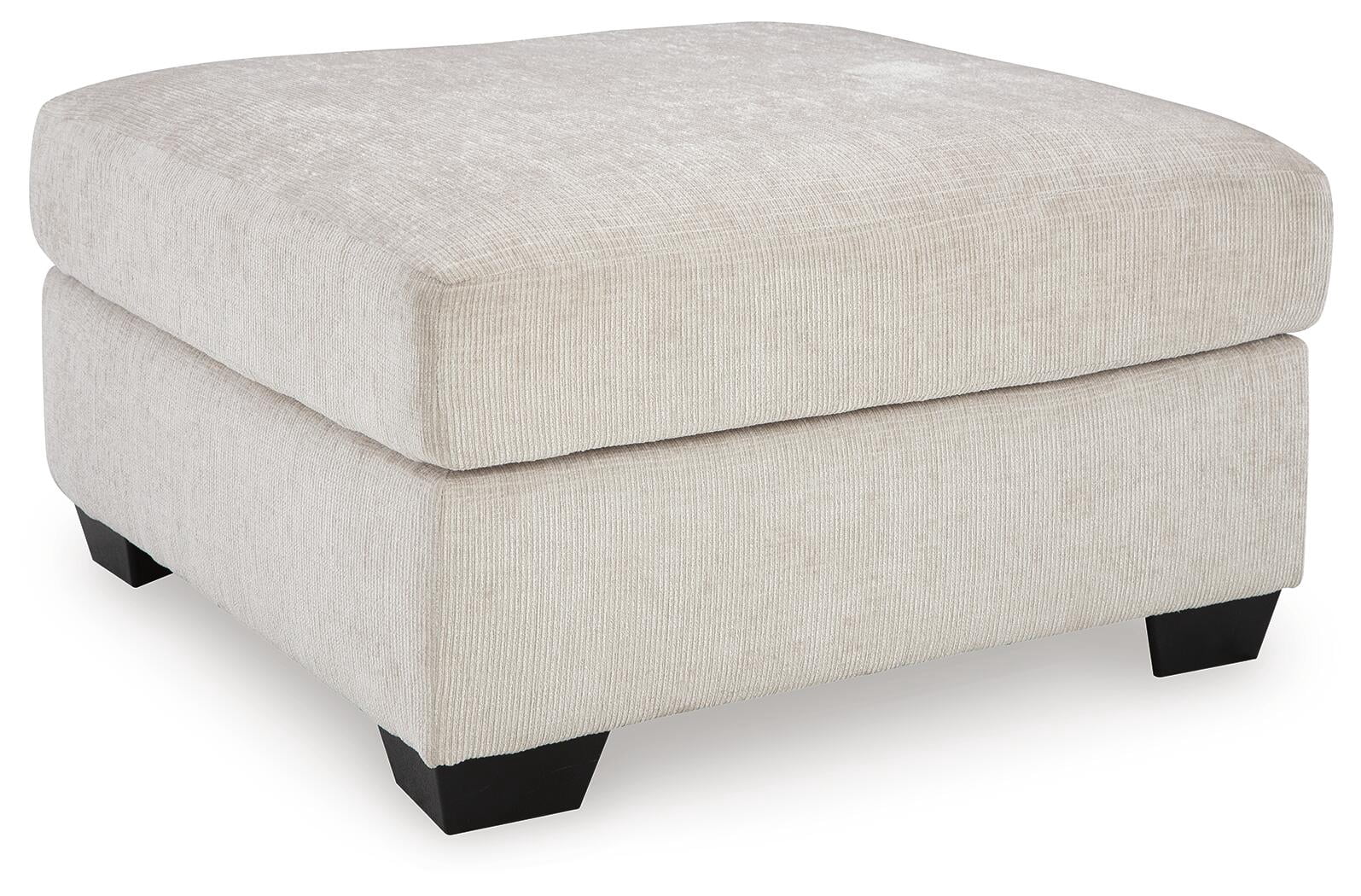 Signature Design by Ashley Aviemore Oversized Stone Gray Accent Ottoman - Large Square Ottoman with Firm Cushioning