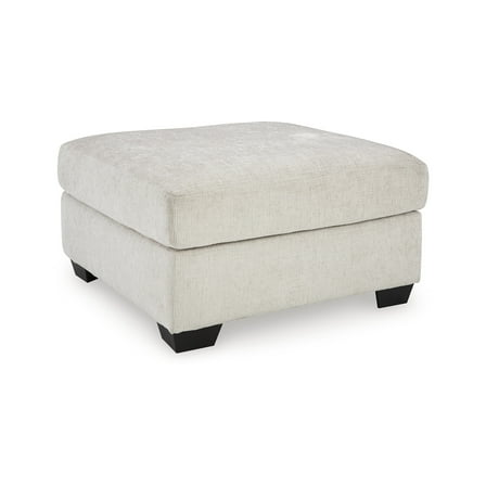 Signature Design by Ashley Aviemore Oversized Stone Gray Accent Ottoman - Large Square Ottoman with Firm Cushioning
