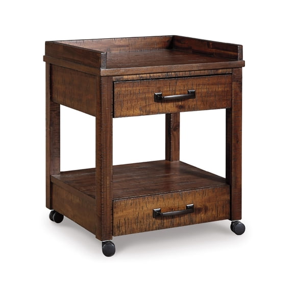 Signature Design by Ashley Baldridge 2 Drawer Printer Stand, Rustic Brown