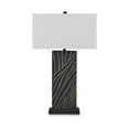 thumbnail image 1 of Signature Design by Ashley Bartlen Poly Table Lamp, Black & Gold Finish, 25" Tall, Modern Rectangular Shade, 1 of 5