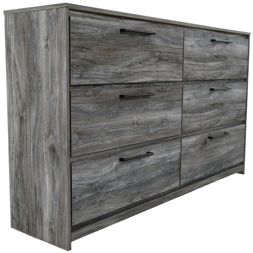 Coastal Charm Smokey Gray 6-Drawer Dresser with Modern Handles