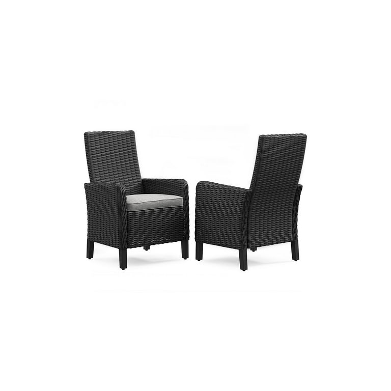 Beachcroft Outdoor Chair with Cushion (set of 2) - Black/Light Gray Beachcroft Outdoor Chair with Cushion (set of 2) - Black/Light Gray