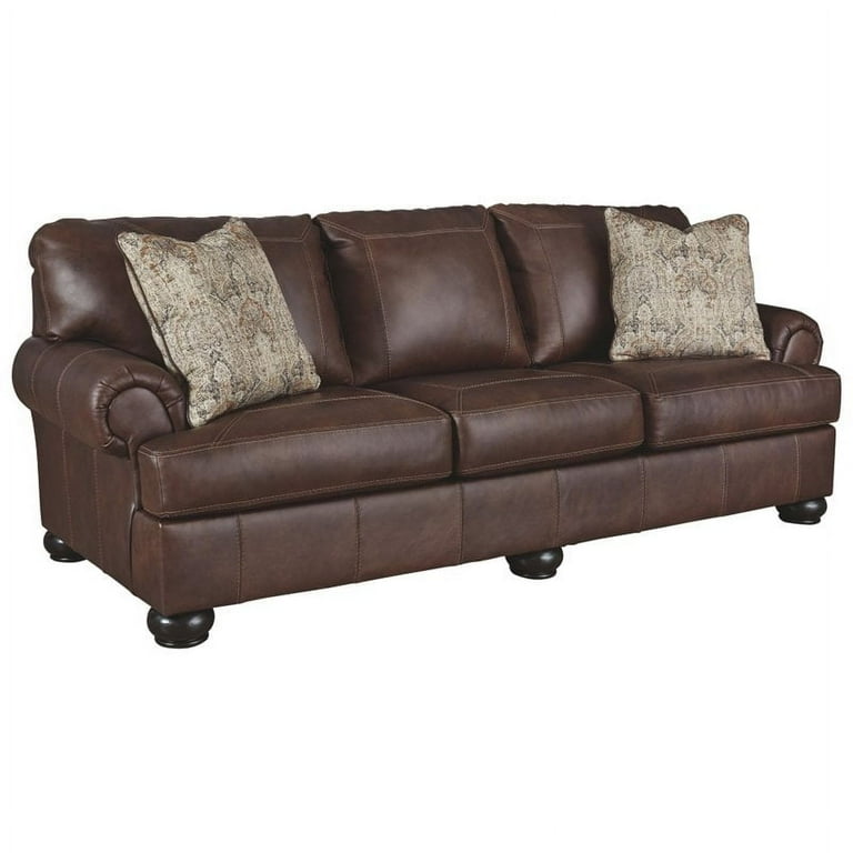 Signature Design by Ashley Bearmerton Leather Queen Sleeper Sofa in Vintage