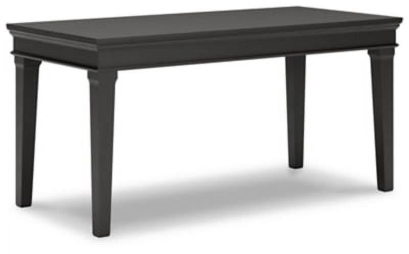 Black Transitional Wood Home Office Desk with Hutch and USB Port