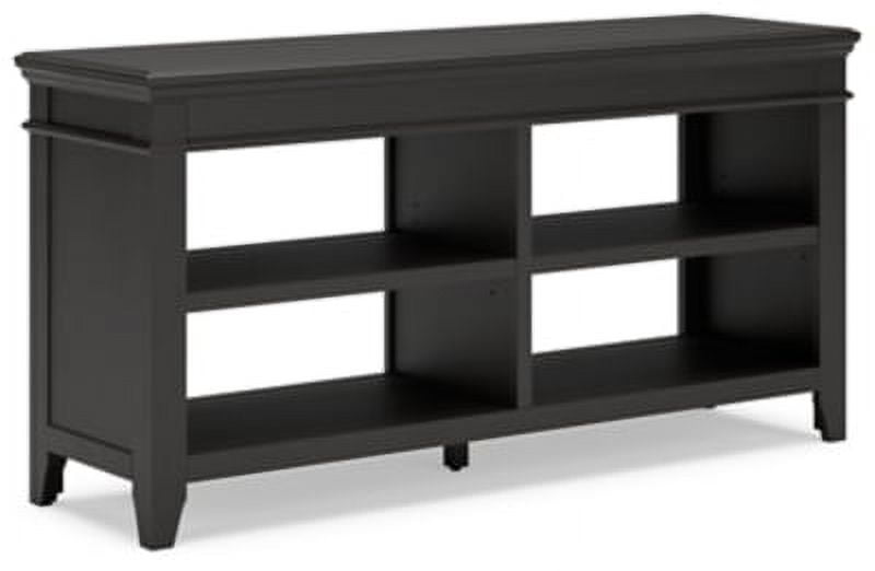 Transitional Beckincreek 60" Black Home Office Desk with Cabinet