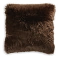 thumbnail image 1 of Signature Design by Ashley Bellethrone Contemporary 20x20 Inches Faux Fur Throw Pillow with Zipper Closure, Dark Brown, 1 of 5