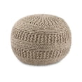 thumbnail image 1 of Signature Design by Ashley Benedict Wool Rib-Knit Boho Pouf, 20 x 14es, 1 of 9