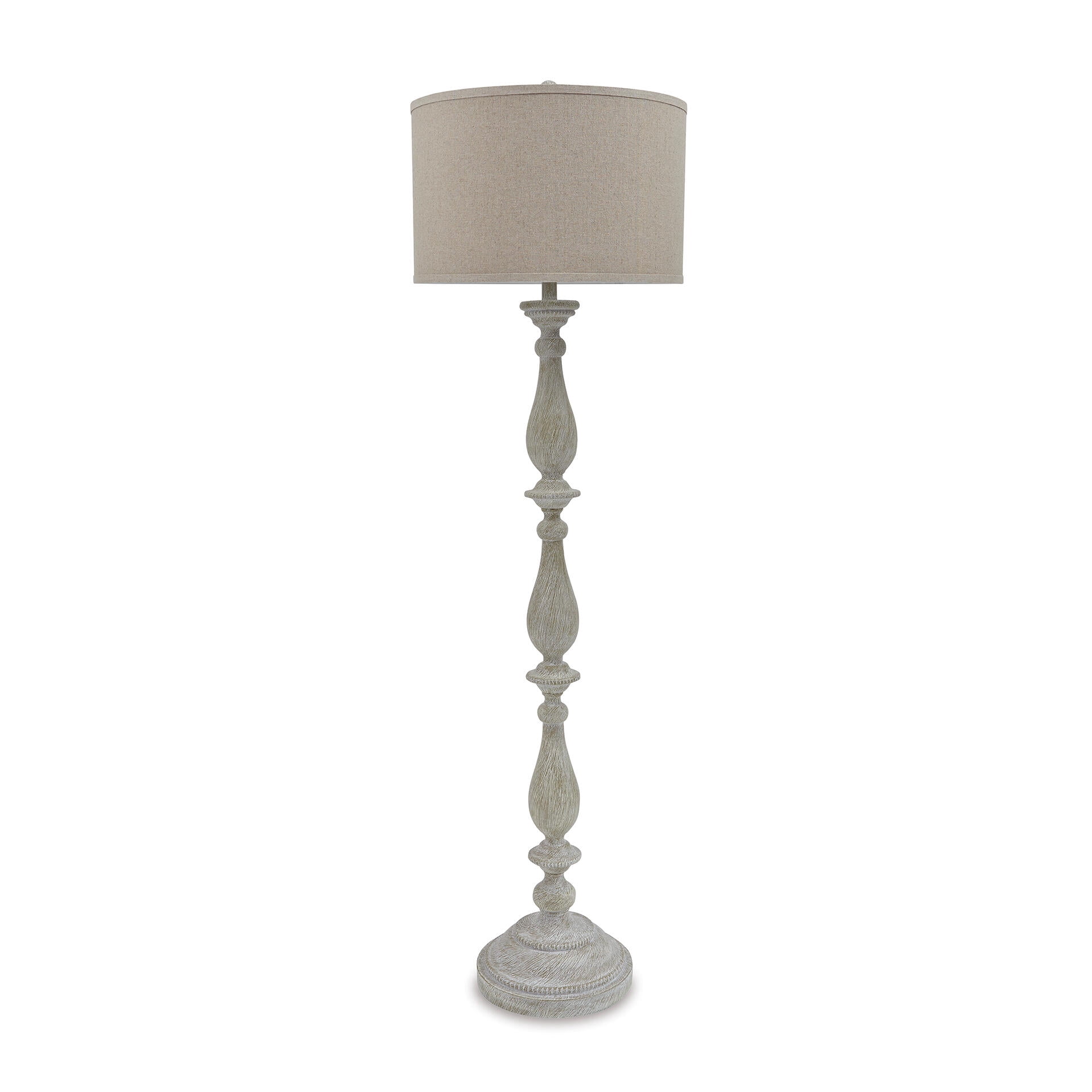 Signature Design by Ashley Bernadate Whitewash Floor Lamp with Fabric Drum Shade