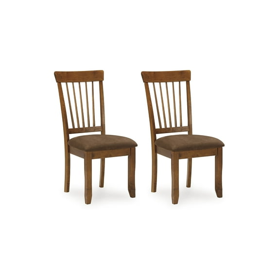 Signature Design by Ashley Berringer Dining Chair with Cushions, Set of 2, Rustic Brown