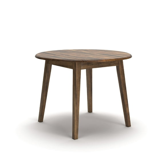 Signature Design by Ashley Berringer Dining Room Round Drop Leaf Table, Rustic Brown