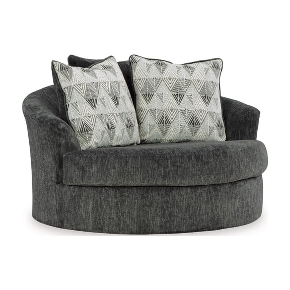 Signature Design by Ashley Biddeford Shadow Oversized Swivel Accent Chair
