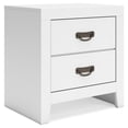 thumbnail image 1 of Signature Design by Ashley Binterglen White Modern Farmhouse 2-Drawer Nightstand with USB Charging Ports, 1 of 9