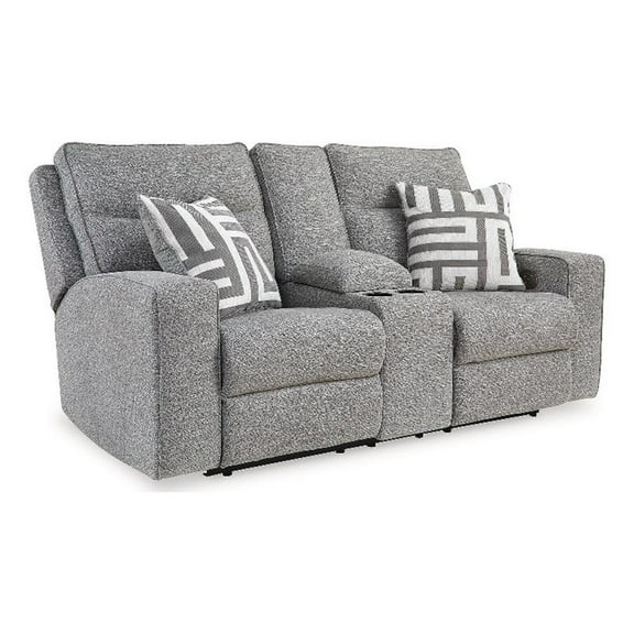 Signature Design by Ashley Biscoe Pewter Power Reclining Loveseat