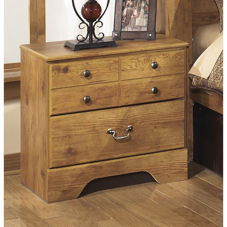 bittersweet light brown dresser Bittersweet 4-Piece Panel Bedroom Set in Pine Grain