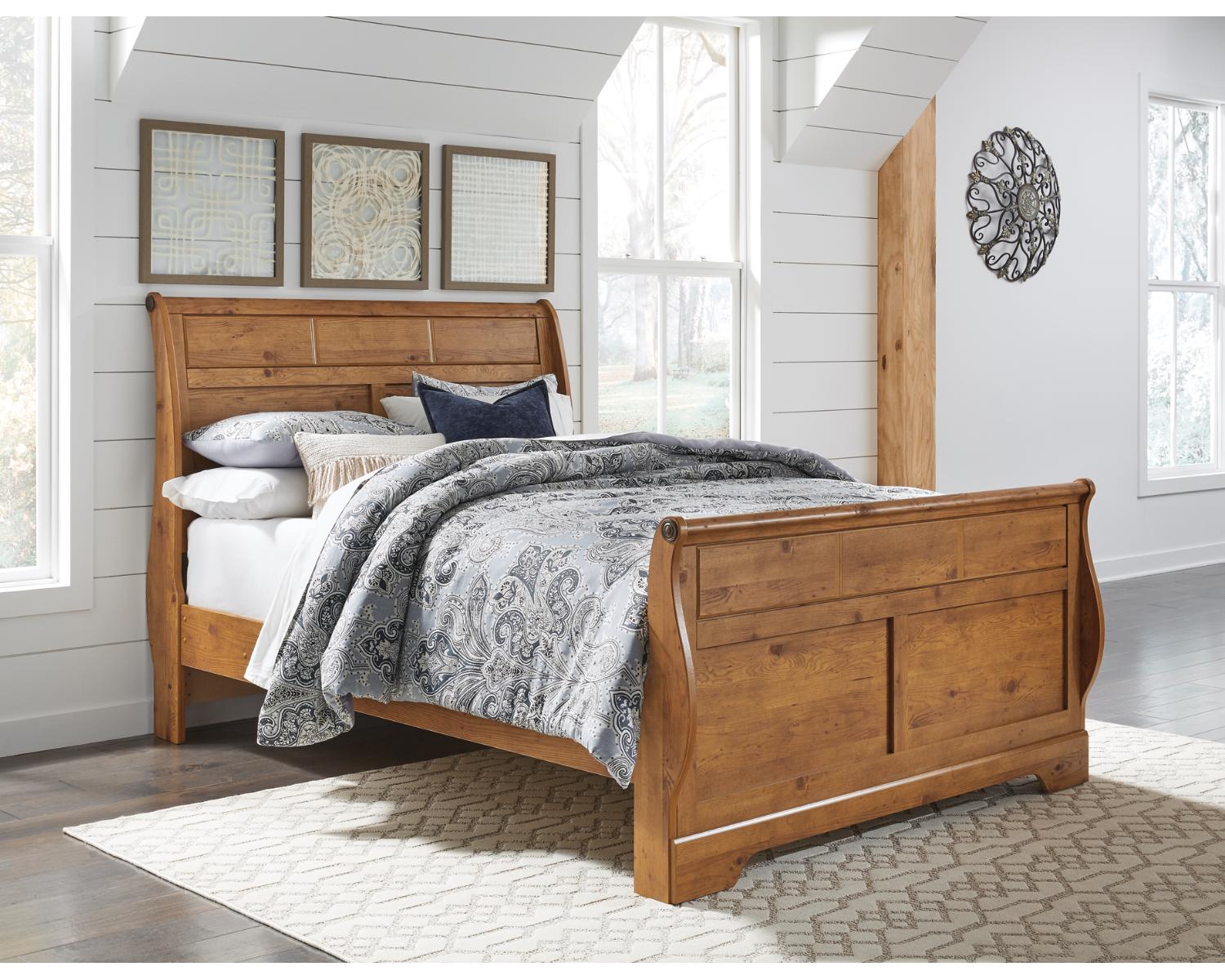 Signature Design by Ashley Bittersweet Light Brown Pine Grain Finish Queen Sleigh Headboard - image 1 of 5