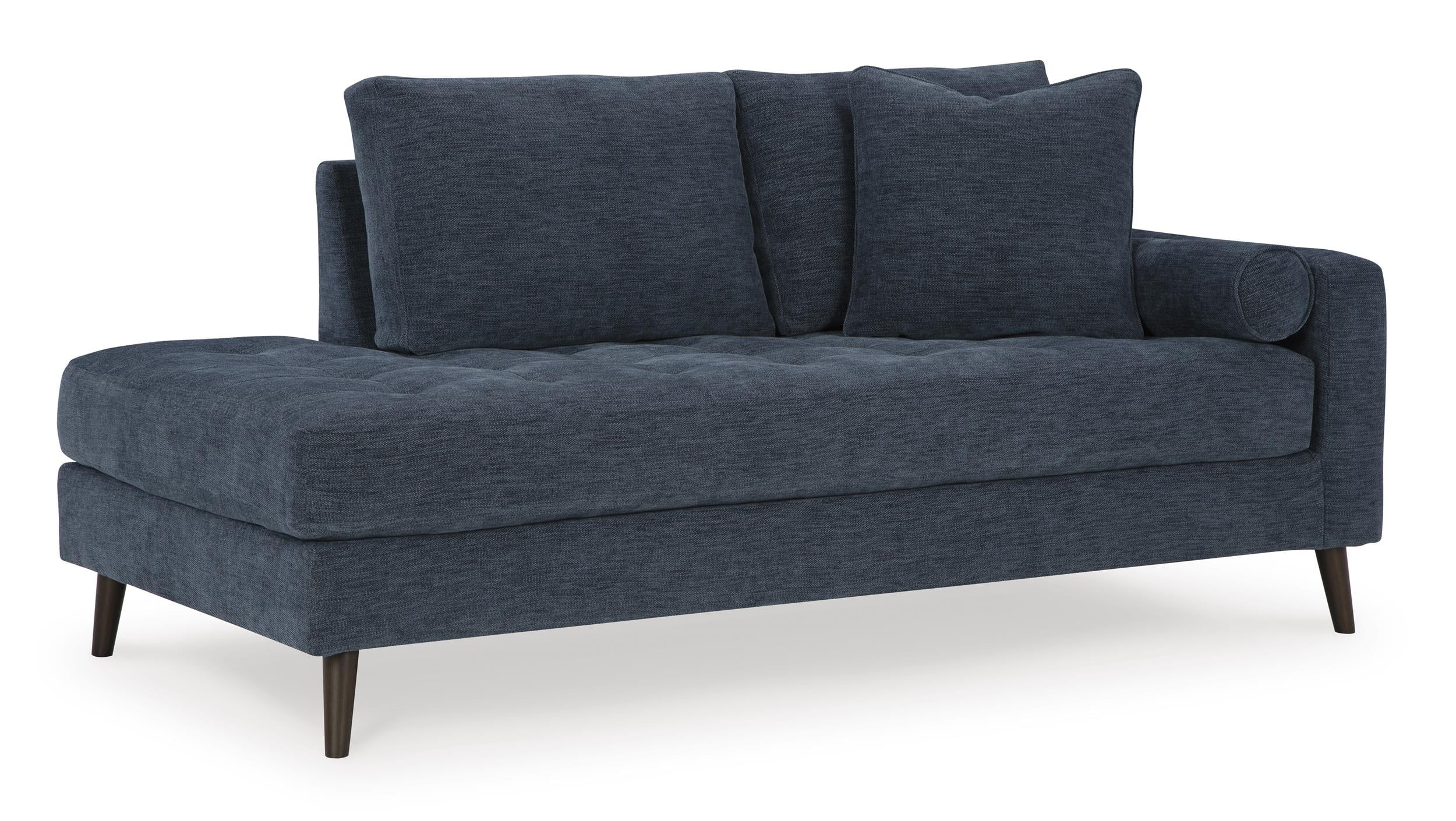 Navy Mid-Century Modern Right-Arm Facing Corner Chaise
