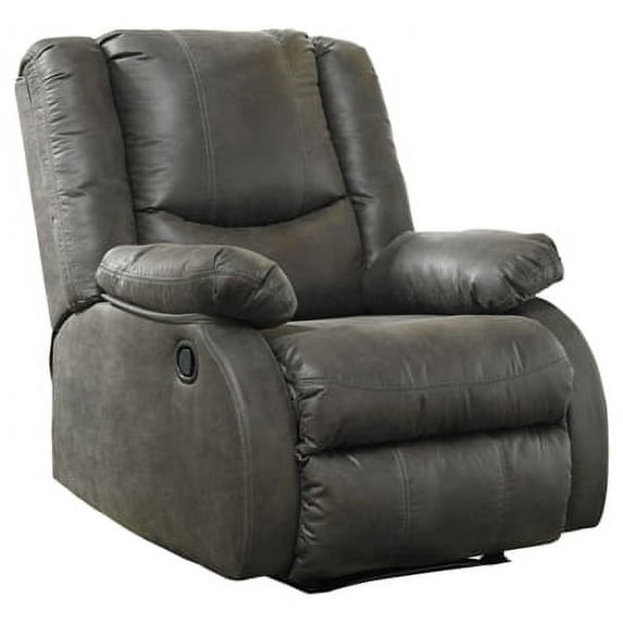 Signature Design by Ashley Bladewood Faux Leather Upholstered Manual Zero Wall Recliner, Gray
