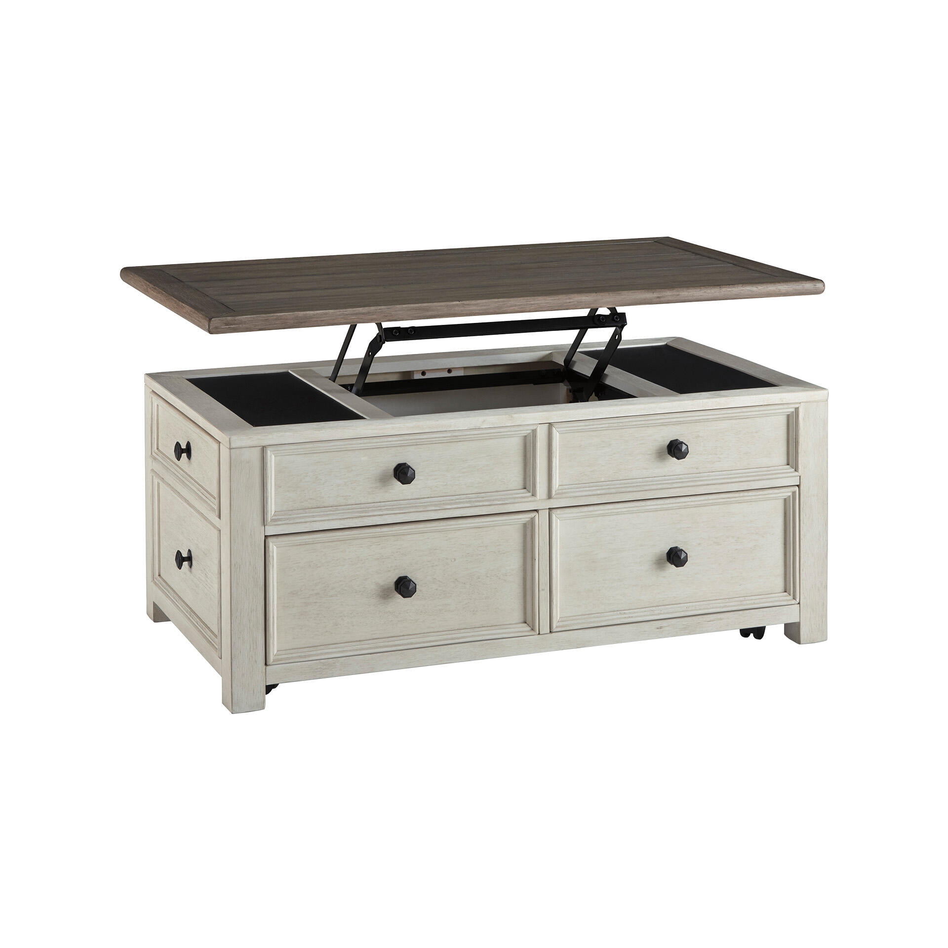 Signature Design by Ashley Bolanburg 4 Drawer Coffee Table with Lift Top, Two-tone Brown