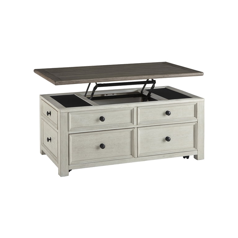 Ashley Furniture Havalance Lift-Top Coffee Table - Distressed Gray & White, Hidden Storage
