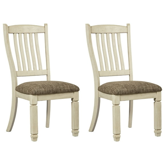 Signature Design by Ashley Bolanburg Upholstered Dining Room Chair, Set of 2, Antique White