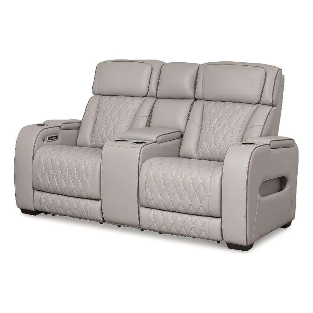 Signature Design by Ashley Boyington Gray Power Reclining Loveseat with Console